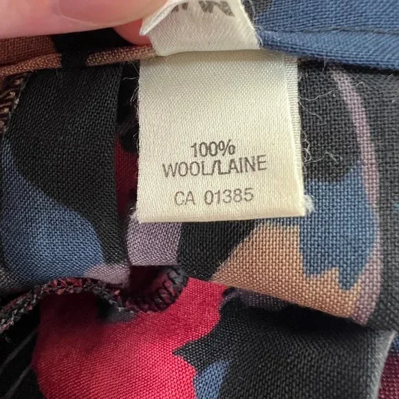 Vintage Liberty of London Dark Floral Print Pleated High Rise Midi Skirt Preppy - Picture 7 of 10